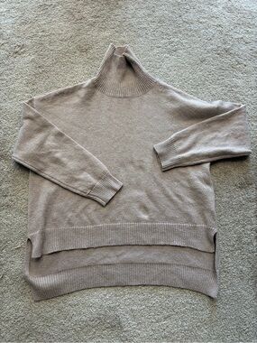 Women's Cream Turtleneck Oversized Sweater